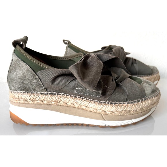 Ateliers Morrissy Espadrille Sneaker Platform Ribbon Spain Green Size 38 8-7.5 - Picture 9 of 11